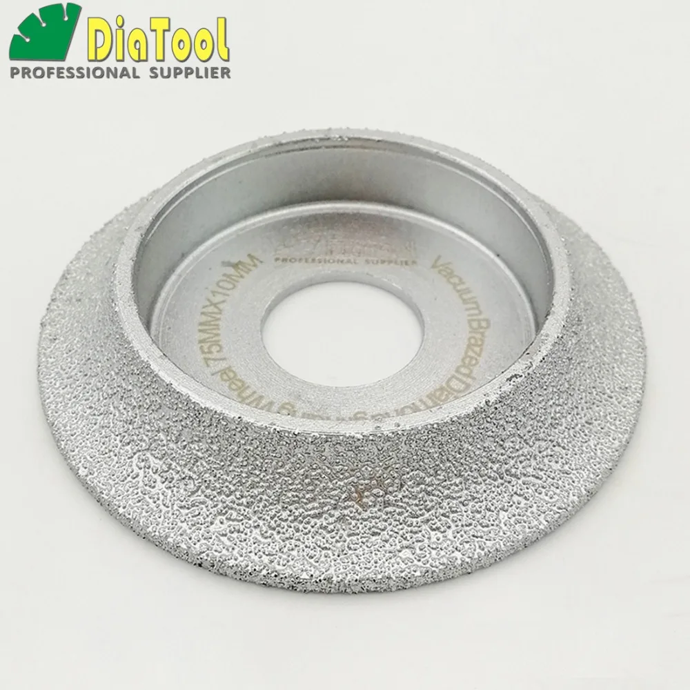 

75mmx10MM Vacuum Brazed Diamond grinding wheel for Demi-bullnose edge profile