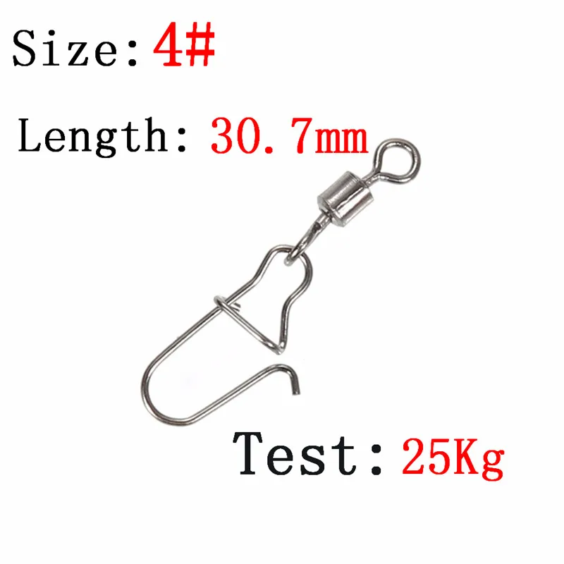 JOSHNESE 50 шт. рыболовный подшипник Rolling поворотный стальной сплав с защелкой рыболовный крючок Приманка Разъем рыболовный поворотный крючок снасти