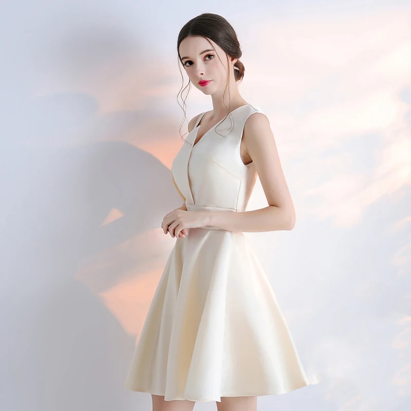 

2018 new women dress one shoulder short elegant party dresses evening high waist pleated formal pageant dress for prom