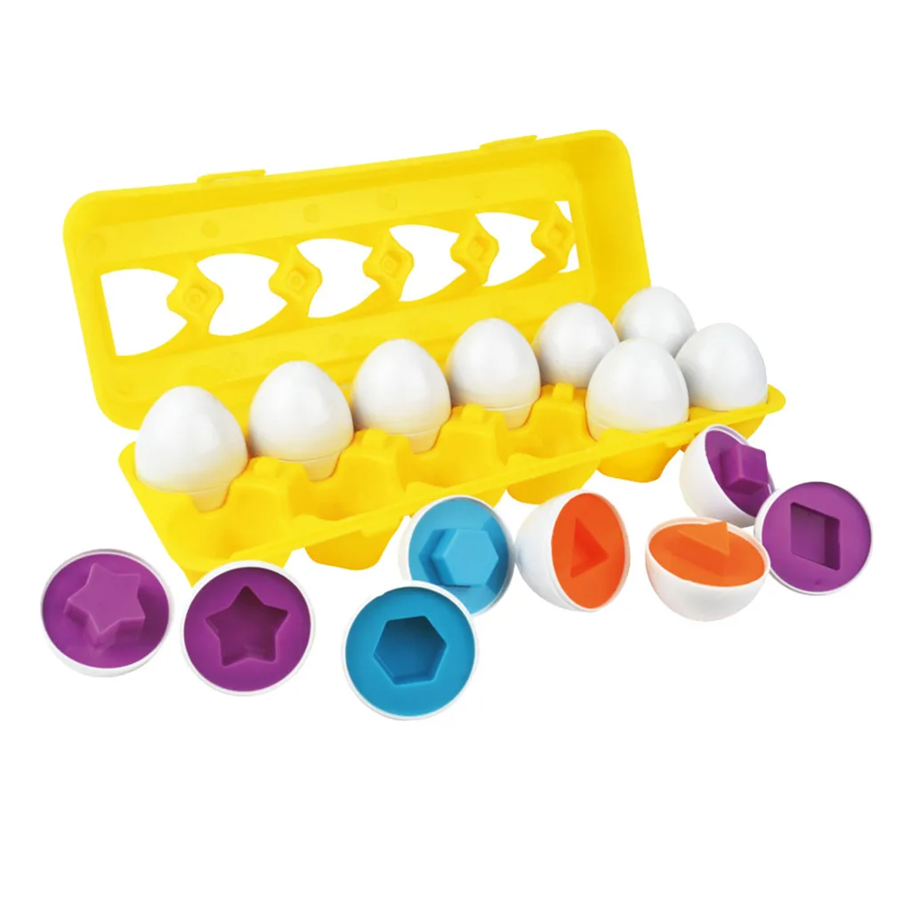 

MUQGEW Funny Color & Shape Sorter Matching Egg Set Educational Learning Toy Kids Gift 12pcs Toys for Children oyuncak juguetes