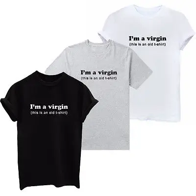 2017 النساء و الرجال الصيف قصيرة الأكمام عارضة القمصان القطنية مضحك t-shirt قمزة أنا العذراء الكلمات إلكتروني طباعة بسيطة قمم