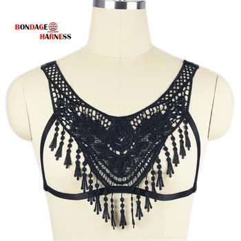 

Fashion sexy black tassel cotton bra covered transparent thin underwear inner perspective soft strappy shirt