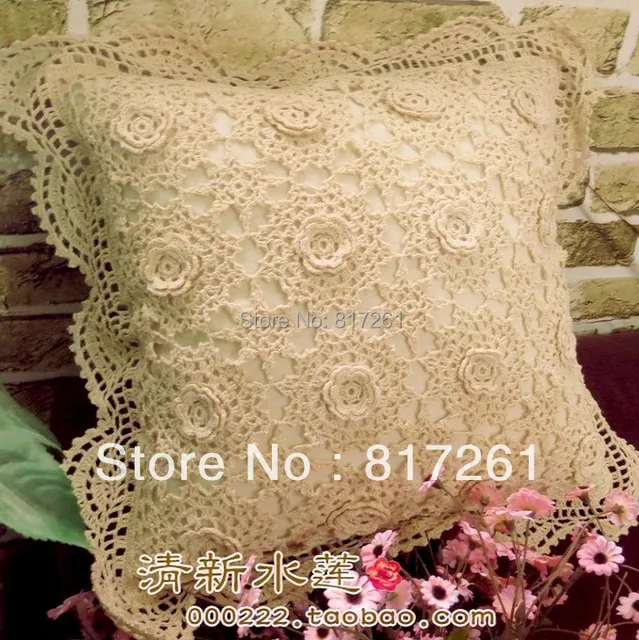 Free shipping 2014 new ZAKKA cotton crochet lace pillow cover pillow