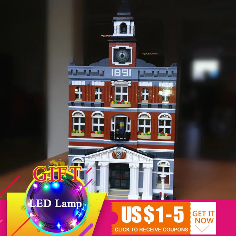 

15003 2859Pcs City Town Hall Model Set Compatible With 10224 Building Blocks Children DIY Toys gift