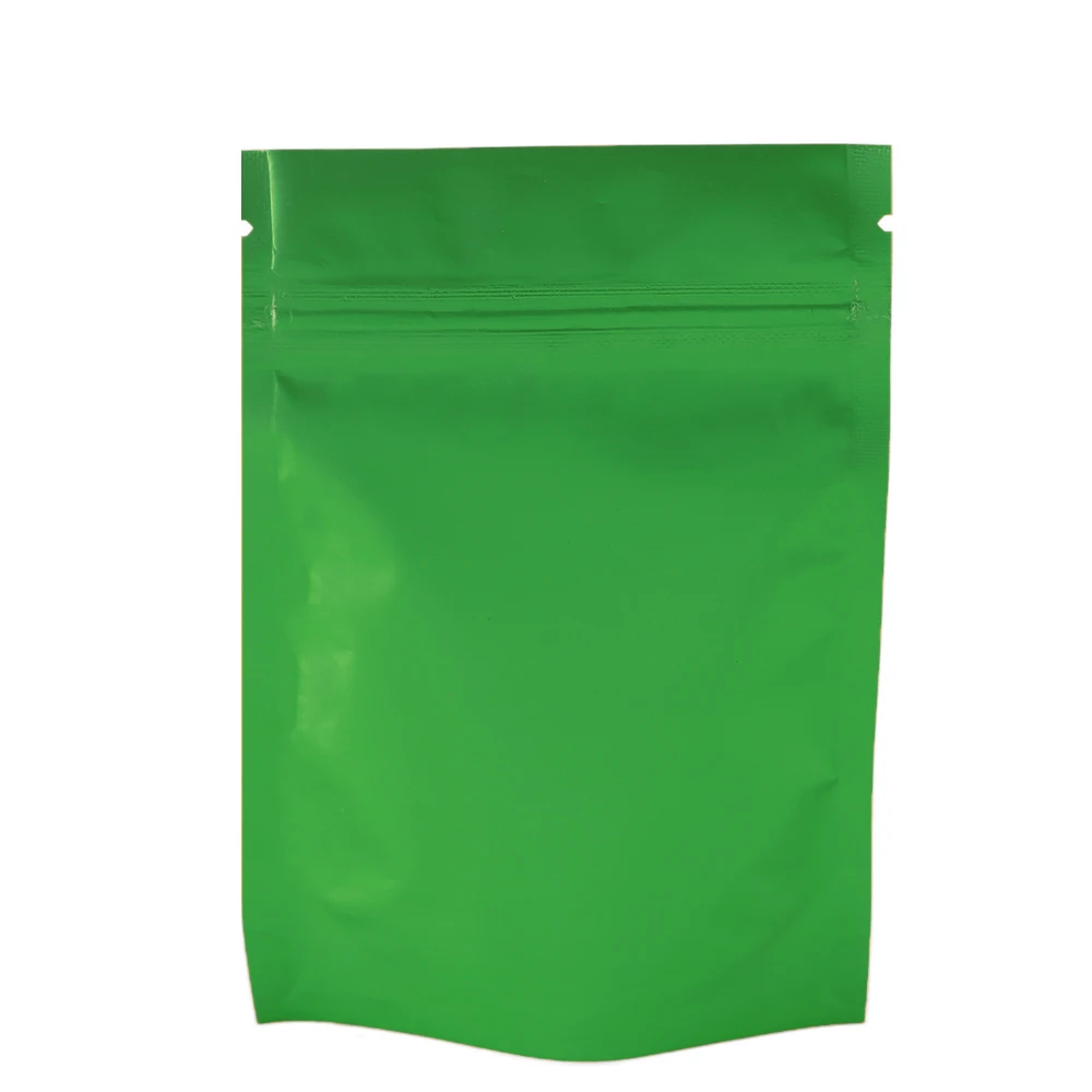 8.5x13cm (3.25x5") Green color Metallic Mylar ziplock bags Moisture
