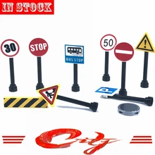 Mailackers, городской уличный прожектор, светофоры, парковочные перила, дорожка, фигурки, MOC части, аксессуары, блоки, игрушки, города