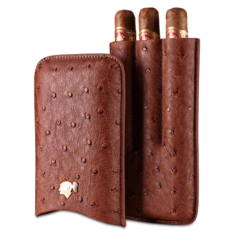 Avo 2 Cigar Ostrich Leather Case