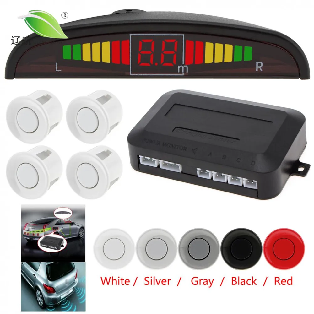 Light Heart Car Auto Led Parking Sensor Parktronic Display 4 Sensors Reverse Backup Assistance Radar Detector Monitor System