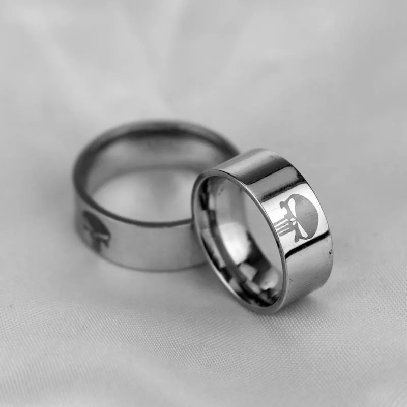 

2019 New Punisher Ring 3 Color Alloy Jewelry Deadpool Mervel Antihero Skull Symbol Movie Fans Cosplay Accessory Gift