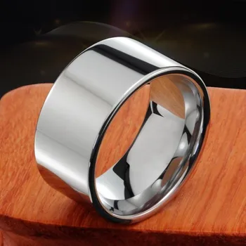 

Tungsten Wedding Band Ring 12mm width for Men Women,silver color