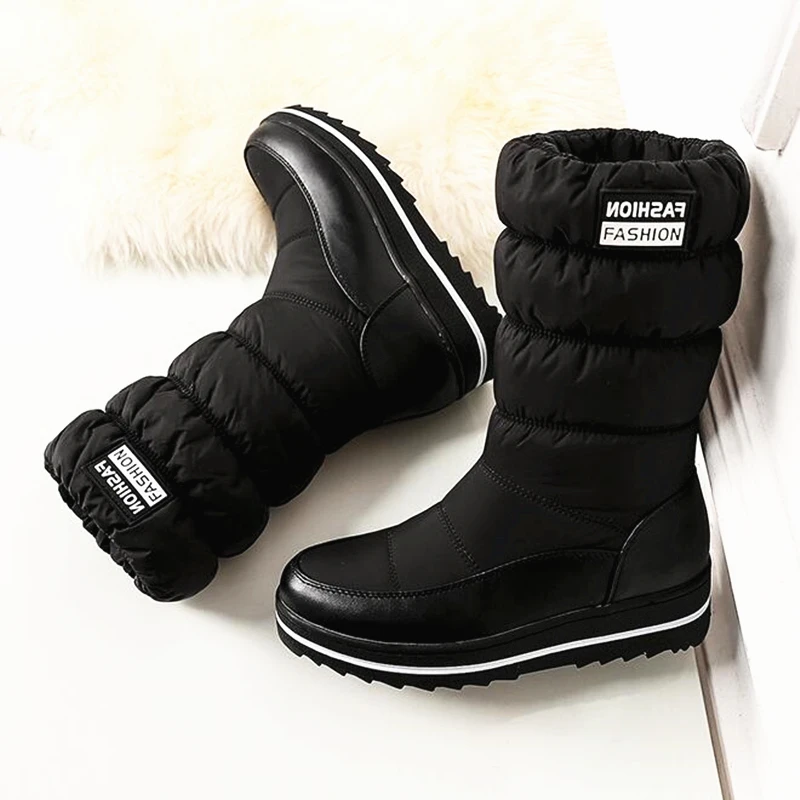 

women brand boots 2018 new women snow boots mid-calf waterproof antislip winter warm boots fashion casual boots plus size 35-44