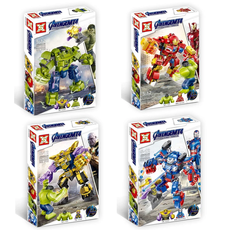 

Marvel Avengers: Endgame Thanos Hulk HulkBuster Building Blocks Toys No Box with Manual