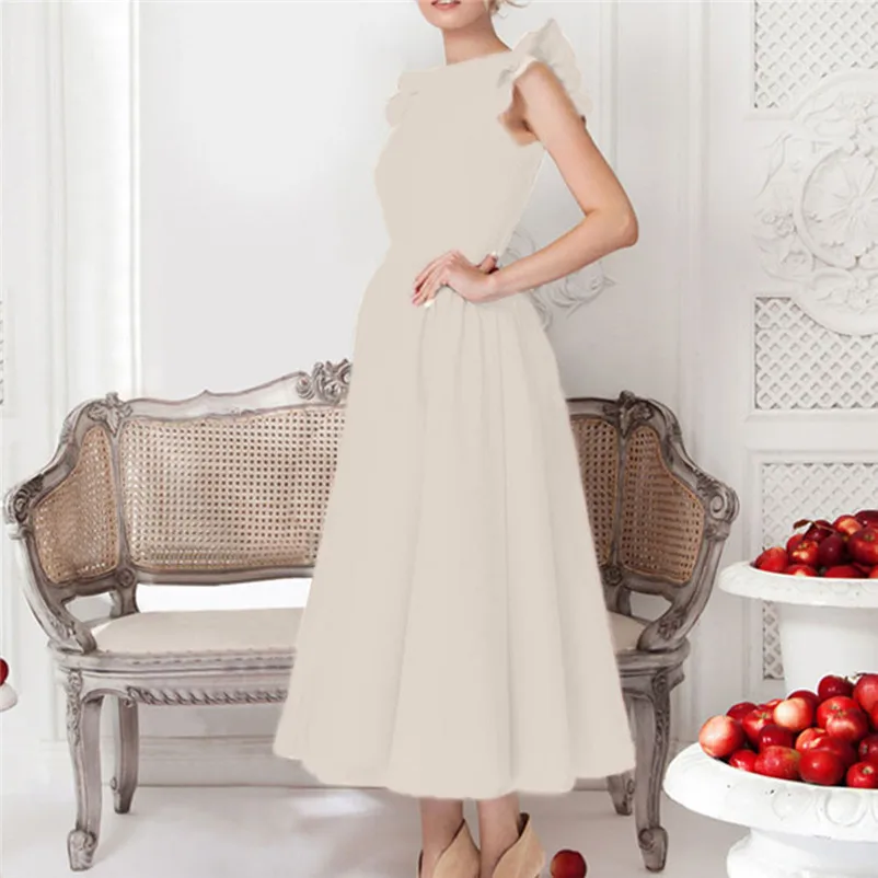 Women Formal Butterfly Sleeveless O-Neck Prom Evening Party Mid-Calf Dress new arrival stylish gorgeous the dress N28 (1)
