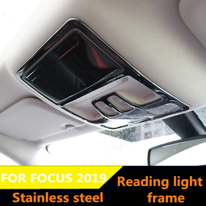 

Inner Front Read Light Sequin Cover Lamp Frame Panel Stainless Steel Sequin Cover 2pcs For Ford 2019 Focus 4 MK4 accessies
