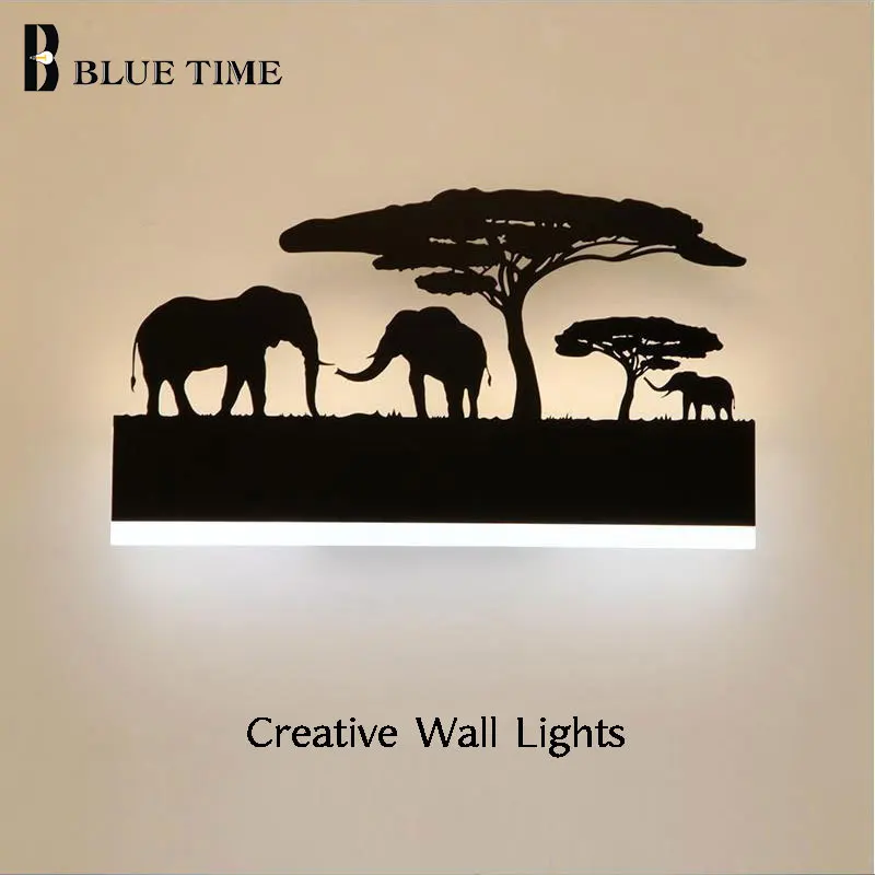 

Blue Time Black Body Fashion LED Wall Lights For Study Room Bedroom Living Room Dining Room Acrylic LED Wall Lamps Home Fixtures