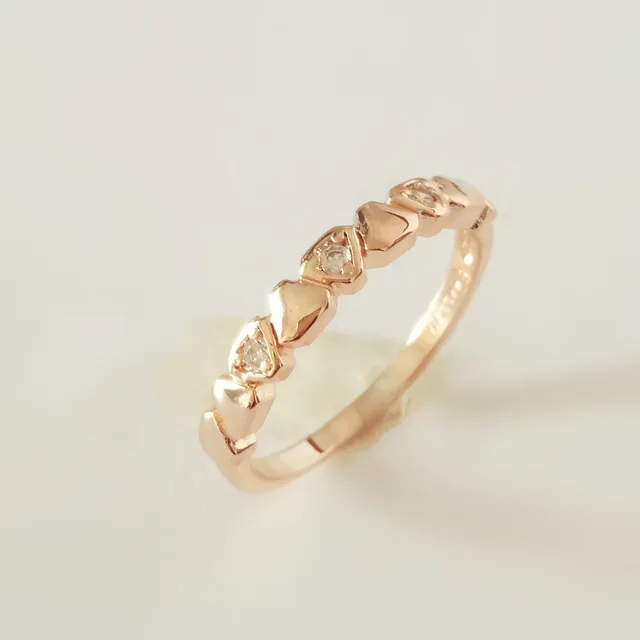 Anniebell 2018 New Fashion 585 Rose Gold Women Rings Trendy Simple Anniebell 2018 New Fashion 585 Rose Gold Women Rings Trendy Simple Design White Cubic Zircon Wedding