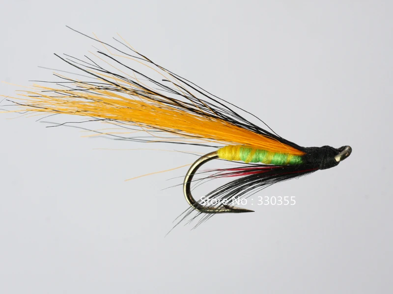 100 Pcs Salmon Single Flies Brown/Black Sea Trout Fly Fishing Luresin