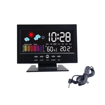 

Light Up Clock with LCD and Display Creative Digital Sound Sensor Calendar Temperature Alarm Hogard
