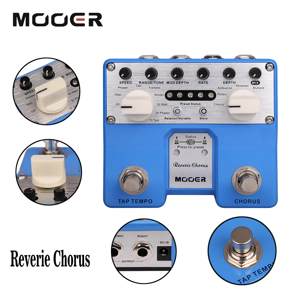 Mooer 5 Modes Digital Chorus Effects Twin Series Reverie Chorus Two