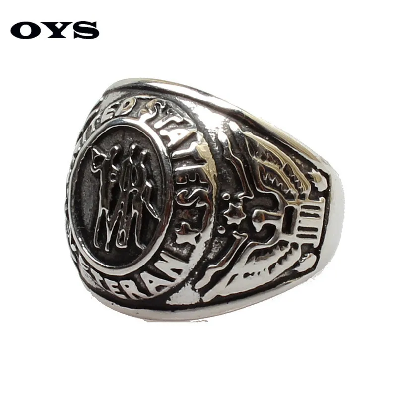 Fshion Europe 316L Titanium Steel Personality ARMY Navy Soldiers Rings For Men,Silver 7-12 Size Wholesale