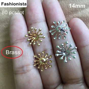

Free Shipping -80 pcs Flower Shape Bead Caps,14mm Made of Brass,Bronze,White Steel,Gold-Color,Silver-color,Fit For 6mm Beads