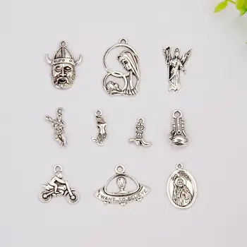 

Hot 100Pcs Retro Silver Motorcycle Hand&Mother Baby&Boxing Gloves Mix Charms Pendant Fashion Jewelry For Necklace&Bracelet F120