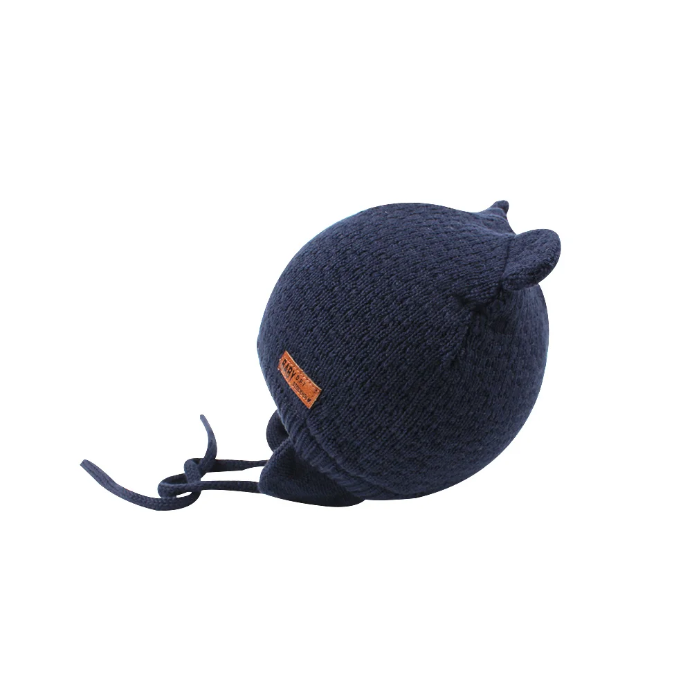 Soft Warm Baby Hat Knit Cute Bear Hat For Boys Infant Toddler Earflap Beanie Spring Autumn Cotton Baby Girl Hat Baby Accessories (25)