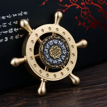 

S925 silver / pure copper combination process Jiugong gossip fingertip gyro new products