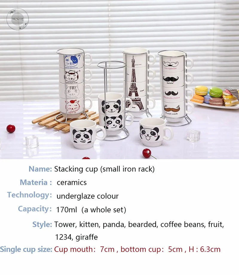 HOMIE Cute Cat animal Coffee Cup Set ceramics Mugs with Iron shelf creative Drinkware Coffee Tea CupsSimple Home Office Coffee21