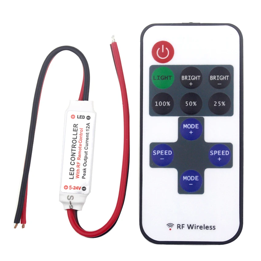 РЧ-выключатели со светодиодным индикатором 12v пульт дистанционного управления Светодиодный светильник Диммер постоянного тока 5-24v