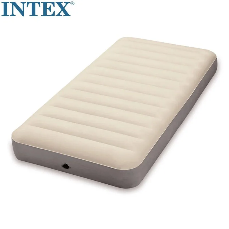 

INTEX 64701 99*190*25CM The New Flocking Air Bed Single Person Use Inflatable Mat Thickening Air Mattress Camping Mat