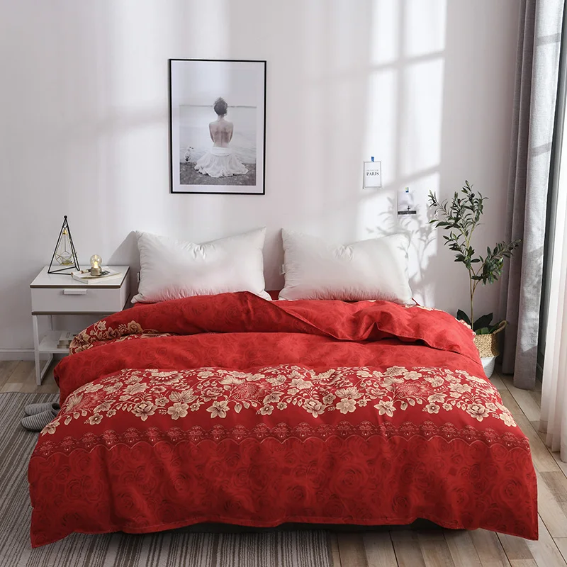 

Big Red Print Pattern Polyester Fiber Duvet Cover Comforter/Quilt/Blanket Case With Zipper Full Queen King Double Single Size