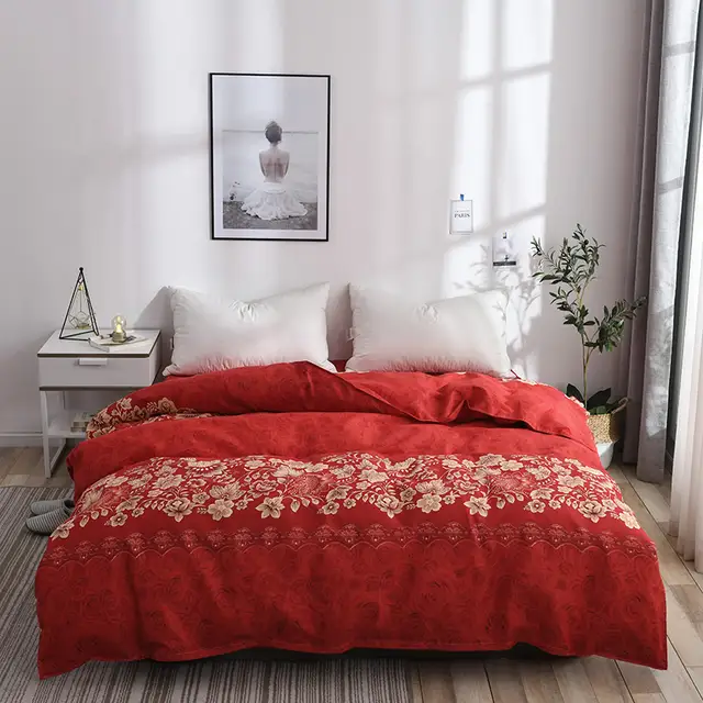 Big Red Print Pattern Polyester Fiber Duvet Cover Comforter Quilt