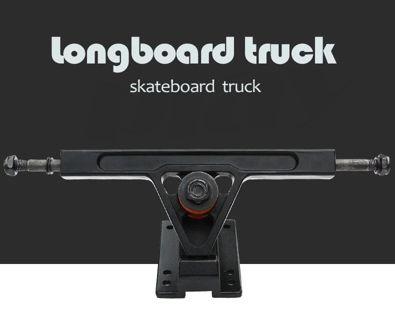 New Arrival 7.25 Inch Black Skateboard Trucks Parts Aluminium Longboard Bridge Skate Board Truck Free Shipping