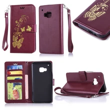 De moda de nova chapeamento borboleta pattern caso pu de couro para htc m8 m9 htc 820 816 626 826 tampa bronzeamento cartão da carteira da aleta Slot