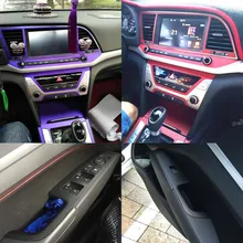 25 шт./компл. цвета Carbin Fibre центр консоль панель tomatial AuInterior наклейки для hyundai Elantra AB040