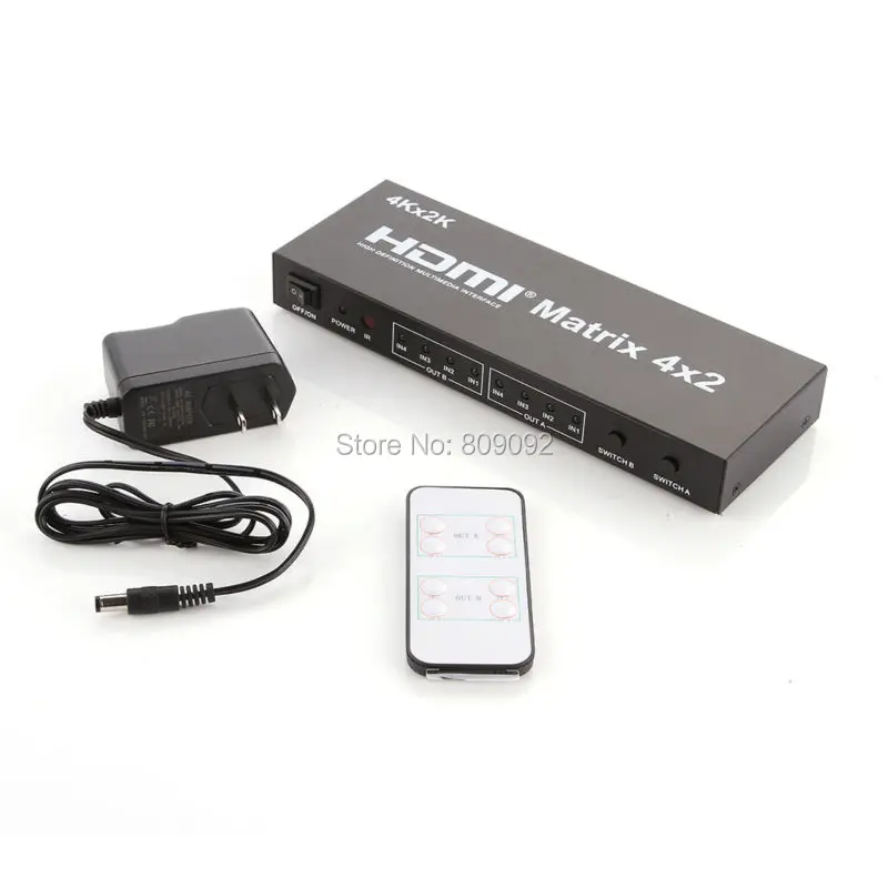 4x2 HDMI True Matrix Switch Splitter селектор дистанционного управления 3D/4k 1080P 4-in 2-out