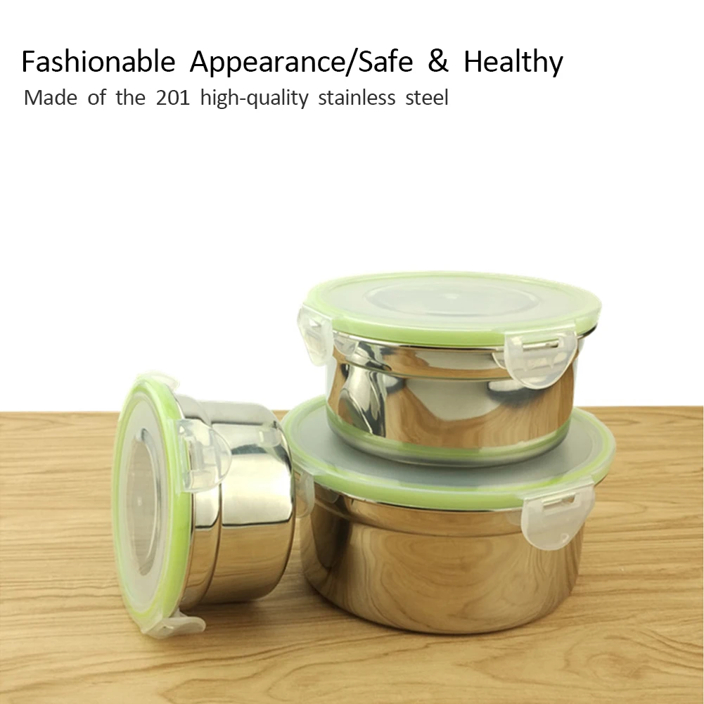 1Pcs Stainless Steel Thermal Lunch Box Leak-Proof Stainless Steel Bento Box Kids Adult Portable Picnic School Food Container Box