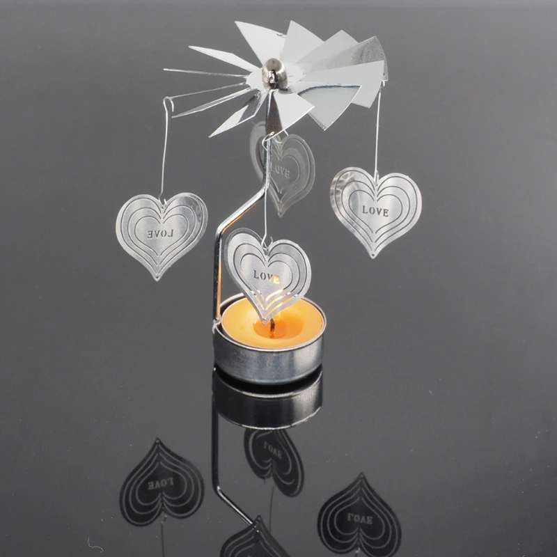 Вращающийся светильник для чая, металлический светильник для свечей, держатель для чая, карусель, домашний декор, подарок на праздник