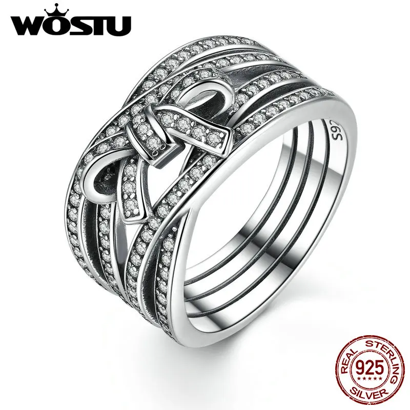 100 Authentic 925 Sterling Silver Delicate Sentiments Bow Finger Rings Compatible With Original Pan Ring Jewelry