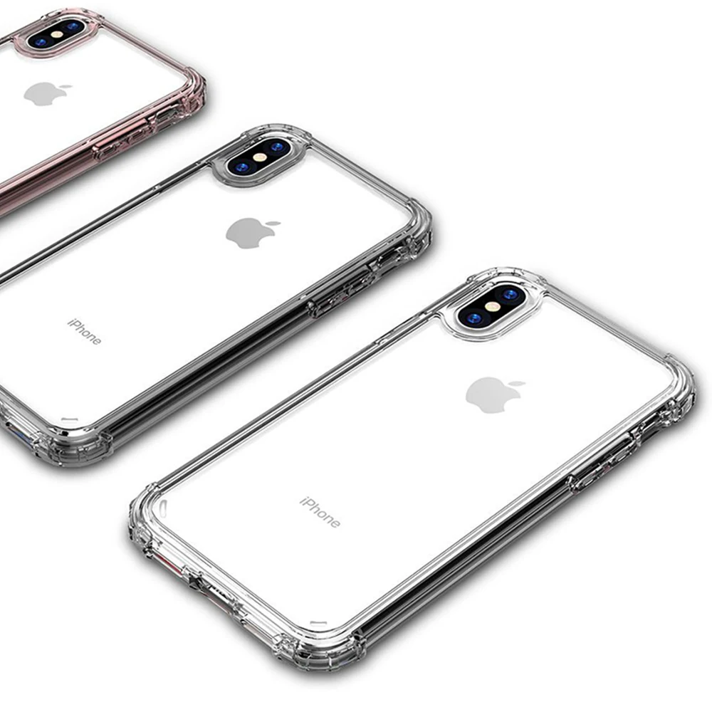 Силиконовый прозрачный Чехол-подушка безопасности для телефона iPhone 7 8 Plus мягкий TPU бизнес X XR XS Max ударопрочный Прозрачный чехол для iPhone 6s 6