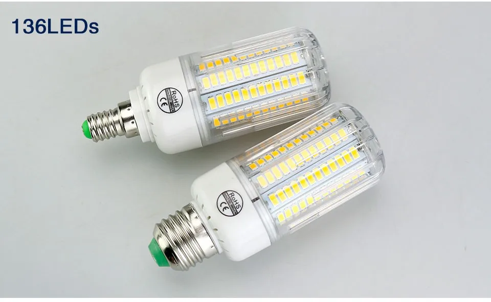 E27 светодиодный лампы 220 V 110 V 5730SMD E14 Светодиодный лампа 24 30 42 64 80 89 108 136 светодиодные лампы «Кукуруза» лампы Люстра для домашнего освещения ампулы