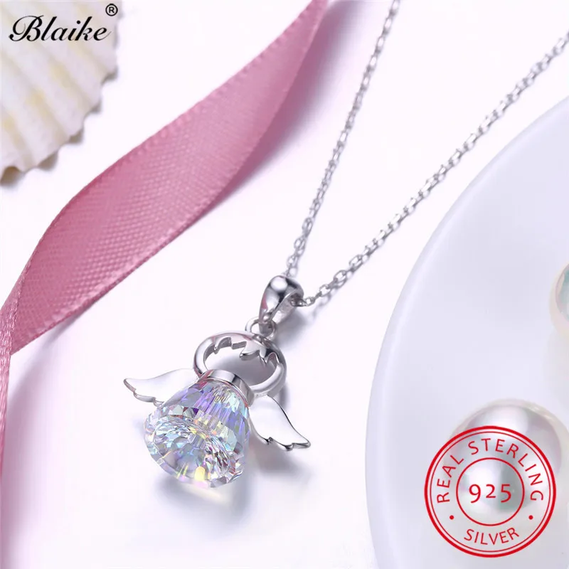 Подвески Blaike из 100% натурального серебра 925 пробы с ангелом удачи крылья для