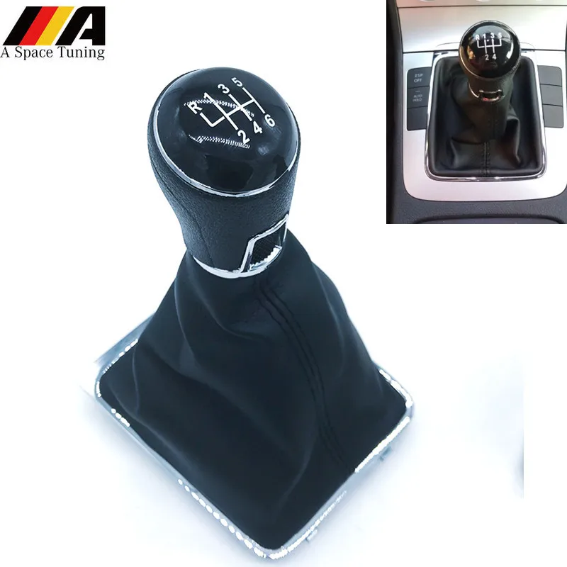 

5/6 Speed Car Styling Manual Gear Shift Knob Gaiter Boot Lever Stick Pen Handle Cover For Volkswagen VW Passat B7 2011-2015