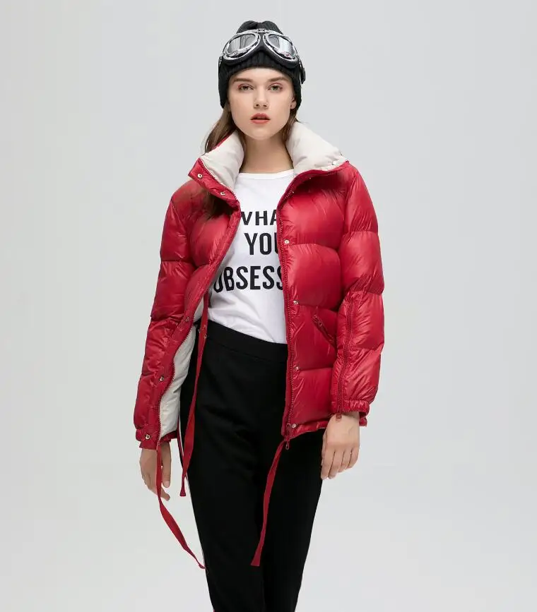 JOJX зимняя женская куртка с рукавом на молнии, плотное теплое зимнее пальто, женская парка, новая женская куртка, зимнее пальто размера плюс - Цвет: Красный