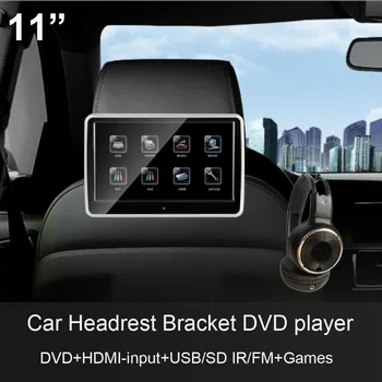 

11 inch HD 1080P Car Headrest Bracket mount DVD player Multimedia Player with Touch screen and Touch keys HDMI USB SD FM(1pcs)
