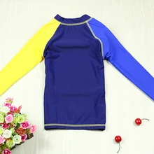 Купальный костюм для мальчика из двух предметов, купальник с принтом, Солнцезащитная нейлоновая рубашка с длинными рукавами, шорты, полосатая блузка для плавания