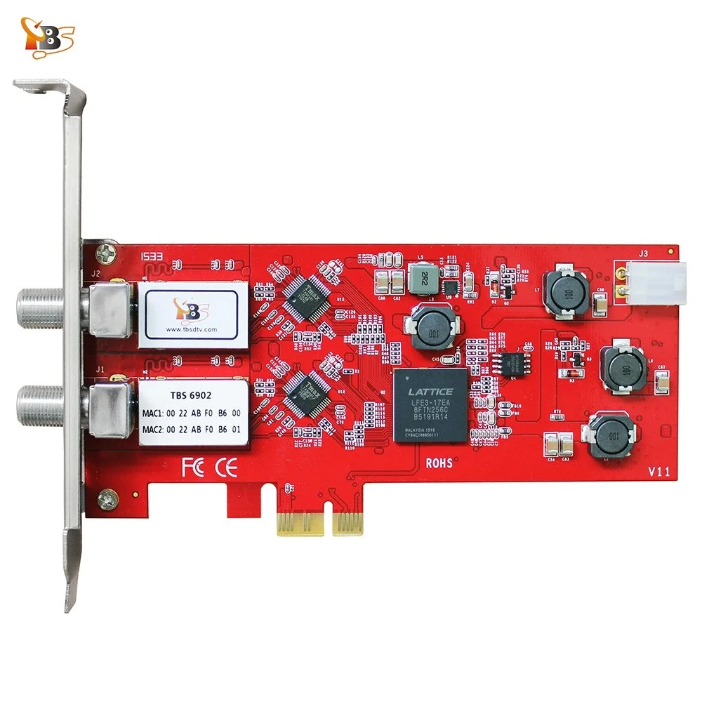 TBS6902 DVB S/S2 двойной тв тюнер PCIe карта часы и запись цифровых спутниковых каналов FTA