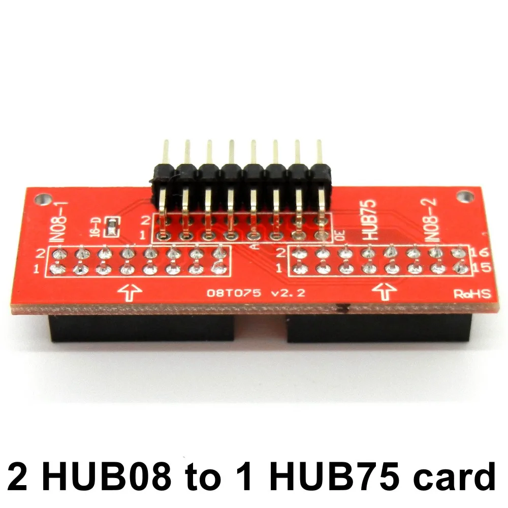 

10pcs/lot HUB conversion card 2 hub08 convert to 1 hub75 port Converter Adapter for rgb full color led lintel display controller