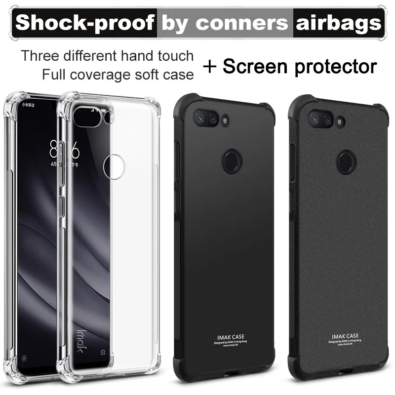 

Xiaomi Mi 8 Lite Case IMAK Shock-resistant Shockproof Silicone Soft Transparent TPU Cover Case For Xiaomi Mi 8 Mi8 Lite